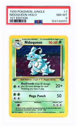1999 Pokemon Jungle 1st Edition Holo Nidoqueen #7 PSA 8