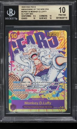 2023 One Piece Awakening Of The New Era Alt Art Monkey D. Luffy #OP05-119 BGS 10 PRISTINE