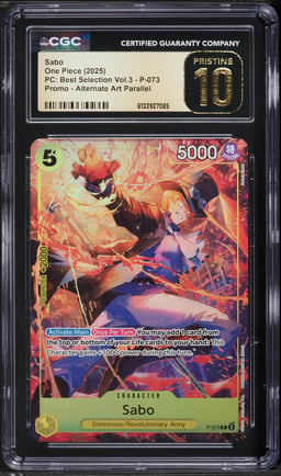 2025 One Piece Premium Collection Best Selection Vol. 3 Alt Art Sabo #P-073 CGC 10 PRISTINE