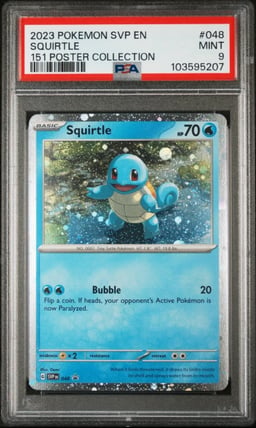 2023 POKEMON SVP EN-SV BLACK STAR PROMO 151 POSTER COLL #048 SQUIRTLE PSA 9