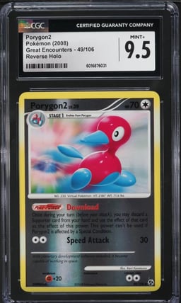 2008 Pokemon Diamond & Pearl Great Encounters Reverse Holo Porygon2 #49 CGC 9.5