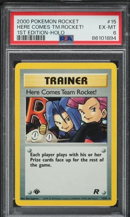 2000 Pokemon Rocket 1st Edition Holo Here Comes Team Rocket! #15 PSA 6 EXMT