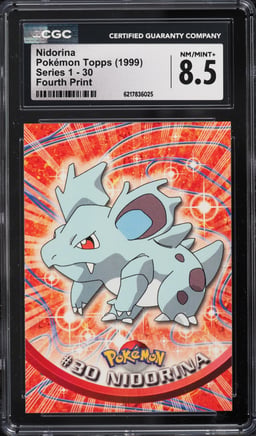 1999 Topps Pokemon Series 1 Fourth Print Nidorina #30 CGC 8.5 NM-MT+