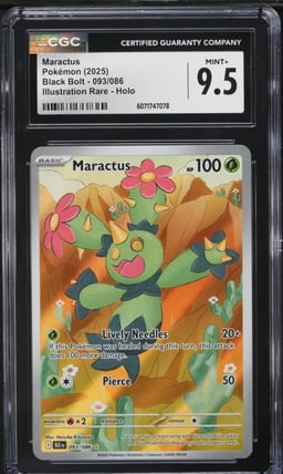 2025 Pokemon Scarlet & Violet Black Bolt IR Maractus #93 CGC 9.5 MINT+