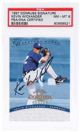 1997 Donruss Signature Series Century Marks Kevin Wickander 94/100 PSA/DNA Auth