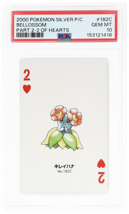 2000 Pokemon Silver Version Part 2 Playing Cards 2 of Hearts Bellossom #182C PSA 10