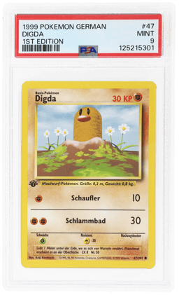 1999 Pokemon Base Set German 1st Edition Diglett #47 PSA 9