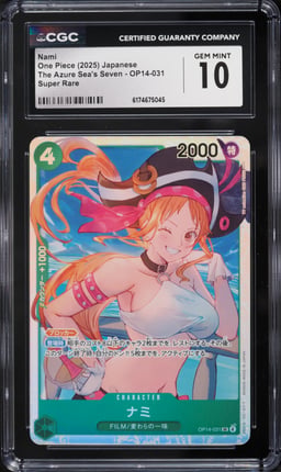 2025 One Piece Japanese The Azure Sea's Seven SR Nami #OP14-031 CGC 10 GEM MINT