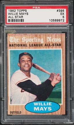 1962 Topps Willie Mays ALL-STAR #395 PSA 5 EX