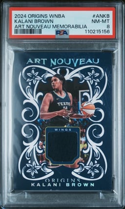 2024 PANINI ORIGINS WNBA ART NOUVEAU MEM #ANKB KALANI BROWN PSA 8