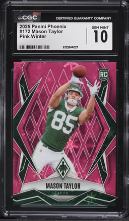 2025 Panini Phoenix Pink Winter Mason Taylor ROOKIE /299 #172 CGC 10 GEM MINT