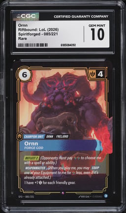 2026 Riftbound League Of Legends LoL Spiritforged Ornn #085 CGC 10 GEM MINT