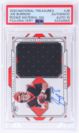 2020 National Treasures Rookie Material Signature Joe Burrow #RMS-JB 73/99 PSA Auth