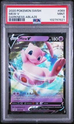 2020 POKEMON SWORD & SHIELD DARKNESS ABLAZE #069 MEW V PSA 9