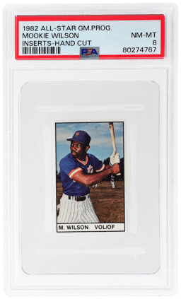 1982 All-Star Game Program Inserts Hand Cut Mookie Wilson PSA 8