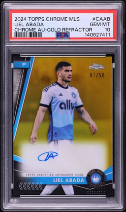 2024 Topps Chrome MLS Gold Refractor Liel Abada AUTO /50 #CA-AB PSA 10 GEM MINT