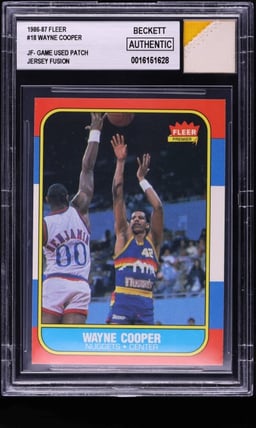 1986 Fleer Basketball Wayne Cooper #18 BGS AUTH