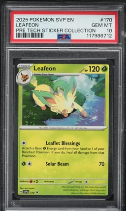 2025 Pokemon SV Promo Prismatic Evolutions Tech Sticker Leafeon #170 PSA 10 GEM