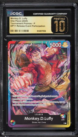 2025 One Piece Promo OP11 Release Event Participation Leader Monkey D. Luffy #P CGC 10 PRISTINE