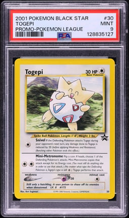2001 Pokemon League Promo Togepi #30 PSA 9 MINT