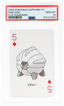 2003 Pokemon Sapphire Version Playing Cards 5 of Diamonds Shelgon PSA 10