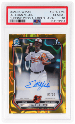 2026 Bowman Chrome Prospect Autograph Gold Lava Esteban Mejia #CPA-EME 7/50 PSA 10