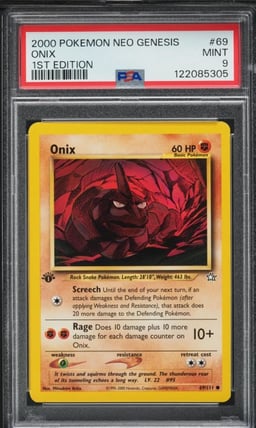 2000 Pokemon Neo Genesis 1st Edition Onix #69 PSA 9 MINT