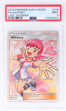 2018 Pokemon Sun and Moon Lost Thunder Whitney #214 PSA 9