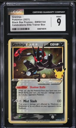 2021 Pokemon SWSH Black Star Promo Celebrations Greninja Gold Star #144 CGC 9