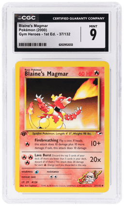 2000 Pokemon Gym Heroes 1st Edition Blaine's Magmar #37 CGC 9