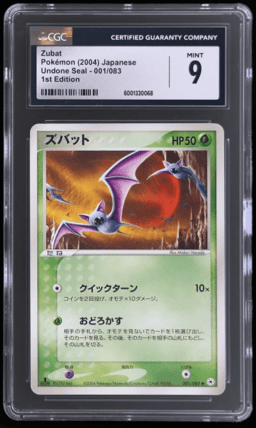 2004 Pokemon Undone Seal Japanese 1st Edition Zubat #1 CGC 9