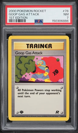 2000 Pokemon Team Rocket 1st Edition Goop Gas Attack #78 PSA 7 NRMT