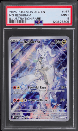 2025 Pokemon Scarlet and Violet Journey Together Illustration Rare N's Reshiram #167 PSA 9