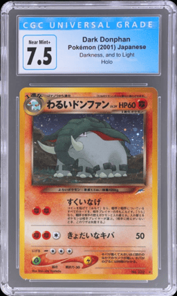 2001 Pokemon Neo 4: Darkness and To Light Japanese Holo Donphan #232 CGC 7.5
