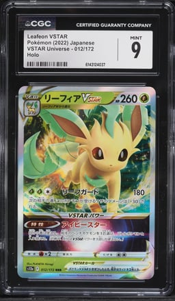 2022 Pokemon Japanese Sword & Shield VSTAR Universe Holo Leafeon VSTAR #12 CGC 9 MINT