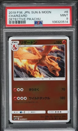 2019 Pokemon Japanese Sun & Moon Detective Pikachu Charizard #6 PSA 9 MINT