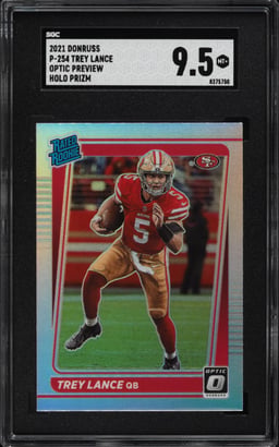 2021 Donruss Optic Preview Holo Trey Lance ROOKIE #P-254 SGC 9.5 MINT+