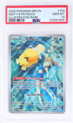 2025 Pokemon Scarlet and Violet Destined Rivals Illustration Rare Misty's Psyduck #193 PSA 10