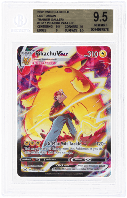 2022 Pokemon Sword and Shield Lost Origin Trainer Gallery Pikachu Vmax #TG17 BGS 9.5