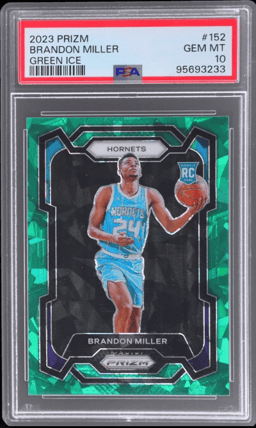 2023 Panini Prizm Green Ice Prizm Brandon Miller #152 PSA 10
