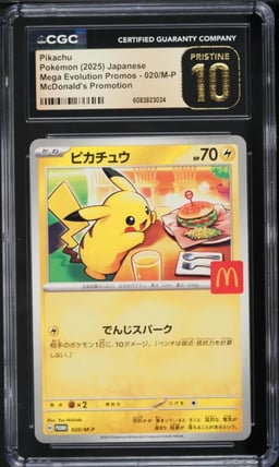 2025 Pokemon Japanese Mega Evolution McDonald's Pikachu #20 CGC 10 PRISTINE