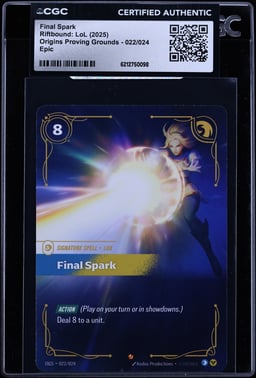 2025 Riftbound: LoL Origins Proving Grounds Final Spark #022 CGC AUTH
