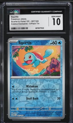 2023 Pokemon Scarlet & Violet 151 Costco Exclusive Squirtle #7 CGC 10 GEM MINT