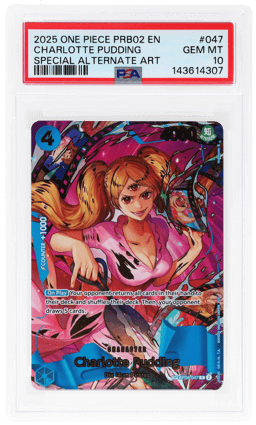 2025 One Piece Premium Booster the Best Vol 2 Special Alternate Art Charlotte Pudding #OP06047 PSA 10