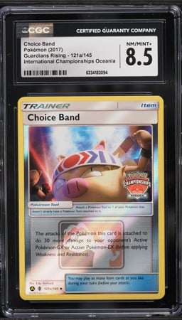2017 Pokemon SM Guardians Rising International Championships Oceania Choice Band #121a CGC 8.5