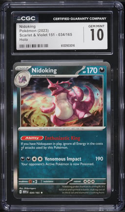 2023 Pokemon Scarlet & Violet 151 Holo Nidoking #34 CGC 10 GEM MINT