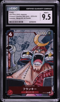 2022 One Piece Japanese Premium 25th Anniversary Manga Art Franky #ST01-010 CGC 9.5 MINT+