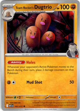 2026 Team Rocket's Dugtrio #101 Ascended Heroes