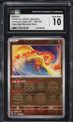 2023 Pokemon Japanese SV 151 Poke Ball Reverse Holo Moltres #146 CGC 10 GEM MINT