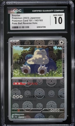 2023 Pokemon Japanese Scarlet & Violet 151 Poke Ball Reverse Holo Snorlax #143 CGC 10 GEM MINT